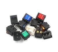 5 microinterruptores KCD4 for cocina eléctrica, sartén, tamaño barco, balancín, 4/6 pies, 2/3 marchas, kit de botón de encendido, accesorios industriales.(4 Feet 2 Gear Yellow)