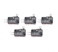 5 microinterruptores V-155-1C25, 15 A, 250 V CA/CC, 1NO 1NC con contacto plateado, para control industrial y maquinaria