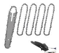 5 mini cadenas de motosierra con barra de cadena de sierra de repuesto, cadena de motosierra pequeña de 6 pulgadas, hoja de motosierra de acero de 1/4 para podar árboles, mini motosierras de mano