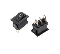 5 mini interruptores basculantes KCD1 de 3 A, 250 V CA/6 A, 125 V CA, 10 x 15 mm, 2/3 pines, 2 velocidades, encendido/apagado, for coche, salpicadero, camión, equipo eléctrico.(3P black)