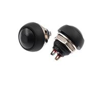 5 miniinterruptores de 2 pines, 12 mm, 1 A, impermeables, Pbs33b, 12 V, pulsador momentáneo, reinicio sin bloqueo, Pbs-33b Interruptor Basculante Pulsador Momentáneo (Black 5PCS)