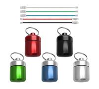 5 minipastilleros redondos, 5 hebillas colgantes, caja de almacenamiento de medicamentos, caja de almacenamiento para píldoras, llavero, para viajes, viajes de negocios (5 colores)