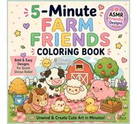 5-Minute Farm Friends Coloring Book: Cute and Cozy Farm Animal Coloring Pages for Adults and Teens (5-Minute Coloring Book)