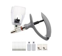 5 ml de jeringa de ganado inyector continuo de plástico con 10 agujas, jeringa de ganado preciso ajustable para cabras, cerdos, aves de corral