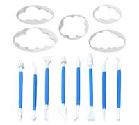 5 moldes de corte en forma de nube y 8 herramientas de grabado, moldes de plástico, accesorios para hornear, moldes de galletas
