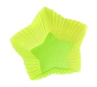 5 moldes de silicona para tartas, magdalenas, pudín, moldes para hornear, utensilios para hornear, modelo de pasteles (estrella verde, 1 unidad)