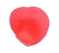 5 moldes de silicona para tartas, magdalenas, pudín, moldes para hornear, utensilios para hornear, modelo de pasteles (corazón rojo, 1 unidad)