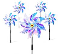 5 molinillos de viento reflectantes, antipalomas, balcón, 24/54 cm, que cambian de color, molinillo de viento, ahuyentador de pájaros, ahuyentador de palomas para jardín, balcón, terraza, patio