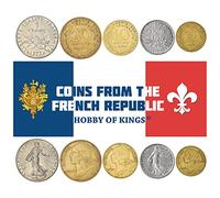 5 monedas de Francia de Europa | Antiguo lote francés coleccionable | Elección perfecta para tu banco de monedas, soportes y álbum de colección