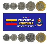 5 monedas venezolanas de América del Sur | Antiguo lote de efectivo venezolano coleccionable | Elección perfecta para tu banco de monedas, soportes y álbum de colección