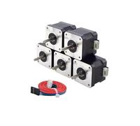 5 motores paso a paso 17 de 42 x 38 mm, 42 Ncm, 1,5 A, con cable de 1 m y conector de 4 conductores for impresora 3D CNC XYZ.
