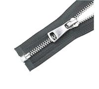 5 nº 60/70/80/90/100/120 / 150cm Open-End de la cerradura auto Revestimiento de platino metal cremallera Gris oscuro # 5, 150 cm