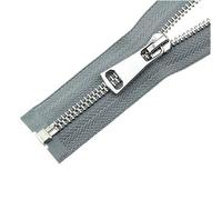 5 nº 60/70/80/90/100/120 / 150cm Open-End de la cerradura auto Revestimiento de platino metal cremallera gris # 5, 70cm