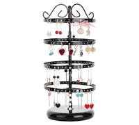 5 Niveles 110 Pares Soporte Para Joyas, Organizador De Pendientes, Soporte Para Pendientes, Organizador De Joyas De Metal Para Pendientes, Para Collares, Anillos, Pendientes, Pulseras(Negro)