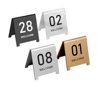 5 Números de Mesa Letreros de con Numeración de Doble Cara Reutilizables para Restaurante./Black-8Cm/1 To 5