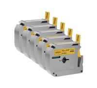 5 o 10 piezas de cinta de etiquetas MK de 12mm MK231 MK-231 MK-131 431 631 Compatible con impresora de etiquetas M-K231 PT-70 PT-80(5PK Black on Gold)