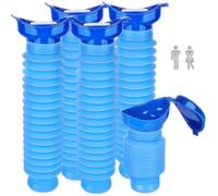 5 orinales retráctiles, mini urinario de 750 ml, reutilizable de emergencia, botella de orinal, portátil, inodoro portátil de viaje, inodoro móvil para niños, adultos, atascos de tráfico, camping
