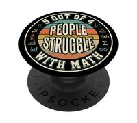 5 out of 4 People Struggle with Math Retro Funny PopSockets PopGrip Adhesivo