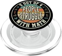 5 out of 4 People Struggle with Math Retro Funny PopSockets PopGrip para MagSafe