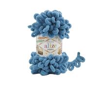 5 ovillos de lana suave Alize Puffy Baby Big Loop 100 % micropoliéster lana suave cada ovillo 100 g 9 m - 294 Petrol