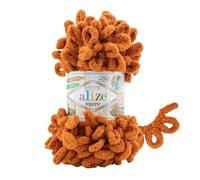 5 ovillos de lana suave Alize Puffy Baby Big Loop 100 % micropoliéster lana suave cada ovillo 100 g 9 m - 234 marrón tabaco