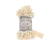 5 ovillos de lana suave Alize Puffy Baby Big Loop 100 % micropoliéster lana suave cada ovillo 100 g 9 m - 742 vainilla