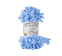 5 ovillos de lana suave Alize Puffy Baby Big Loop 100 % micropoliéster lana suave cada ovillo 100 g 9 m - 342 azul medio