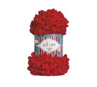 5 ovillos de lana suave Alize Puffy Fine Baby 100 % micropoliéster, 100 g, 14,5 m, color rojo