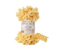 5 ovillos/madejas Alize Puffy Baby Big Loop - Ovillo de lana suave 100 % micropoliéster, 100 g, 9 m, 509 limonada