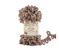 5 ovillos/madejas Alize Puffy Baby Big Loop - Ovillo de lana suave 100 % micropoliéster, 100 g, 9 m, 673 Dove