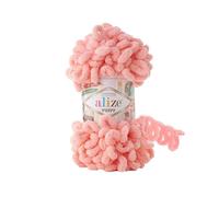 5 ovillos/madejas Alize Puffy Baby Big Loop - Ovillo de lana suave 100 % micropoliéster, 100 g, 9 m, color salmón 529