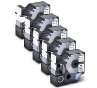 5 Pack 19mm Labels Tape Black On Clear Laminated Ribbon Compatible with A45800 450 400 Duo Printers