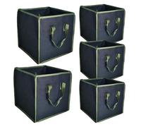 5-Pack Breathable Fabric Grow Bags, Foldable Nonwoven Plant Pots, Heavy Duty Aeration, High Performance Gardening Supplies, Perfect For Indoor & Outdoor Vegetables