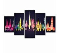 5 Pack Diamond Painting Ciudad, Diamond Manualidades Adultos, Bordado Punto de Cruz Dibujos con Diamantes Cuadros Decoracion Salon Modernos para Decoracion Hogar Arquitectura (Tres Tamaños) PZSH-3767