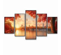 5 Pack Diamond Painting Ciudad, Diamond Manualidades Adultos, Bordado Punto de Cruz Dibujos con Diamantes Cuadros Decoracion Salon Modernos para Decoracion Hogar Arquitectura (Tres Tamaños) PZSH-3225