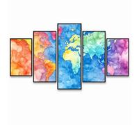 5 Pack Diamond Painting Mapa del mundo Cuadros Decoracion Salon Model-1022