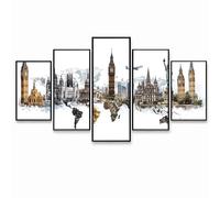 5 Pack Diamond Painting Mapa Del Mundo Diamantes Pintar por Numeros Adultos (Tres Tamaños) Cobertura Total Diamond Painting Arquitectura Kit Manualidades Adultos para Oficina Home Decoration PZSH-2453