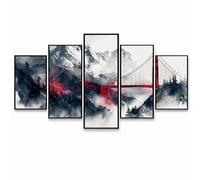 5 Pack Diamond Painting MontañA, Diamond Manualidades Adultos, Bordado Punto de Cruz Dibujos con Diamantes Cuadros Decoracion Salon Modernos Decoracion Hogar Puente Golden Gate (Tres Tamaños) PZSH1285
