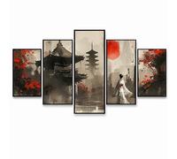 5 Pack Diamond Painting Mujeres Japonesas, Diamond Manualidades Adultos, Bordado Punto de Cruz Dibujos con Diamantes Cuadros Decoracion Salon Modernos Regalo Mujer Arquitectura (Tres Tamaños) PZSH-902