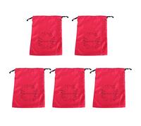 5 Pack Drawstring Storage Bags | Reusable Polyester Jewelry/Underwear/Cosmetics Organizer | Travel Pouch with Clear Print