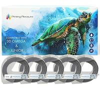 5-Pack Etiquetas de estampación 3D autoadhesivas Blanco sobre Plata 9mm x 3m Cintas para impresoras de etiquetas DYMO Omega y Junior