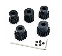5-Pack Negro Metal de Acero 5mm Piñón Motor Engranaje Establece 13T 14T 15T 16T 17T Compatible con HPI Kyosho Losi Axial Tamiya 1/8 1/10 RC Car Monster Truck Buggy