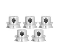 5 Pack Single Groove Wheel Aluminum Alloy V-Groove Drive Pulley, Screw Fixed Round VShaped Pulley with 16mm Diameter Hole for Round Belt Transmission(5401000400016 4mm Aperture) (5401-0004-00016