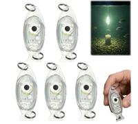 5-Pack Waterproof LED Underwater Fishing Lights ，Blanco