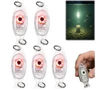 5-Pack Waterproof LED Underwater Fishing Lights ，Rojo