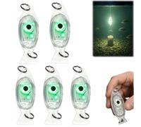 5-Pack Waterproof LED Underwater Fishing Lights ，Verde