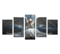 5 Packs Grande Diamond Painting Ángel Pintura Diamante Punto de Cruz Kit Completo, 5D Chica Diamond Painting Kit Completo, Bordado Punto de Cruz Cuadro Diamantes, Decoración de Hogar 50x30cm C-7904