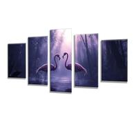 5 Packs Grande Diamond Painting Bosque Grulla de corona roja Manualidades Adultos, Diamond Painting Niños, 5D DIY Full Drill Punto de Cruz Cuadros Diamantes Kit, Decoración Hogar Regali 50x30cm q-502