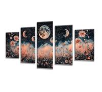 5 Packs Grande Diamond Painting Luna Margarita Manualidades Adultos, Diamond Painting Niños, 5D DIY Full Drill Punto de Cruz Cuadros Diamantes Kit, Pintar con Numeros Decoración Hogar 125x75cm q-783