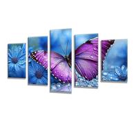 5 Packs Grande Diamond Painting Margarita Mariposa Manualidades Adultos, Diamond Painting Niños, 5D DIY Full Drill Punto de Cruz Cuadros Diamantes Kit, Decoración Hogar Pared Regali 175x105cm q-776
